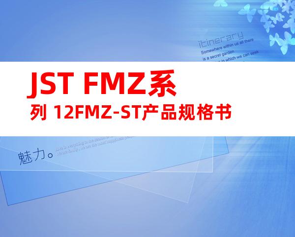 JST FMZ系列 12FMZ-ST产品规格书